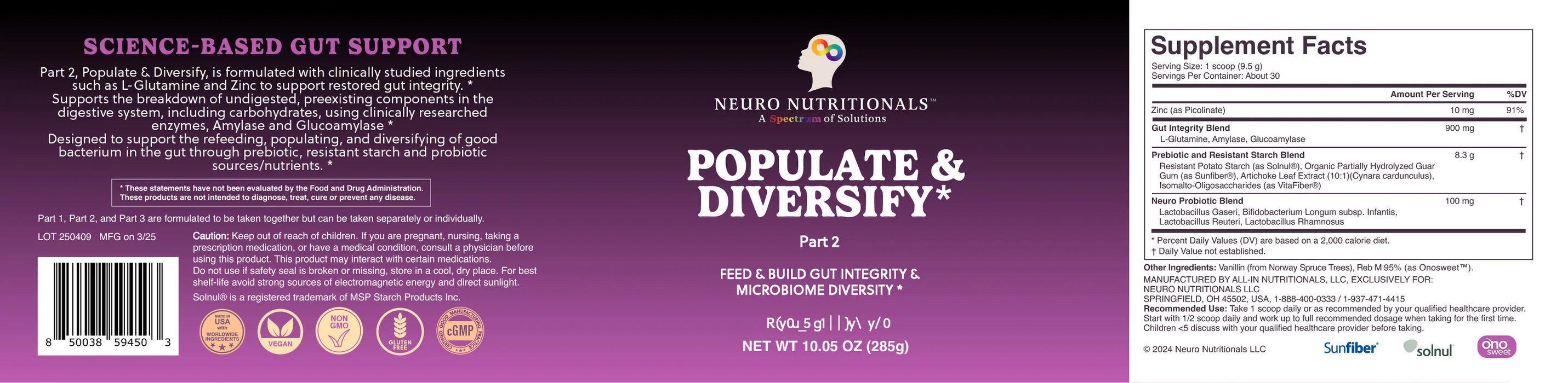 Neuro Nutritionals Populate & Diversify*