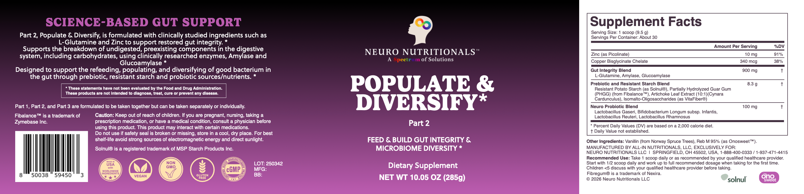 Neuro Nutritionals Populate & Diversify*